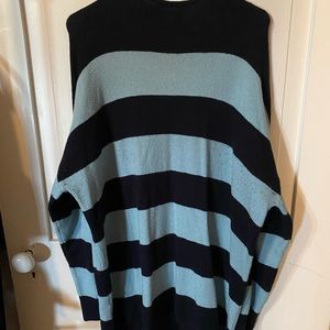 LOFT color-block striped navy blue pullover sweater- size XL